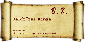 Balázsi Kinga névjegykártya